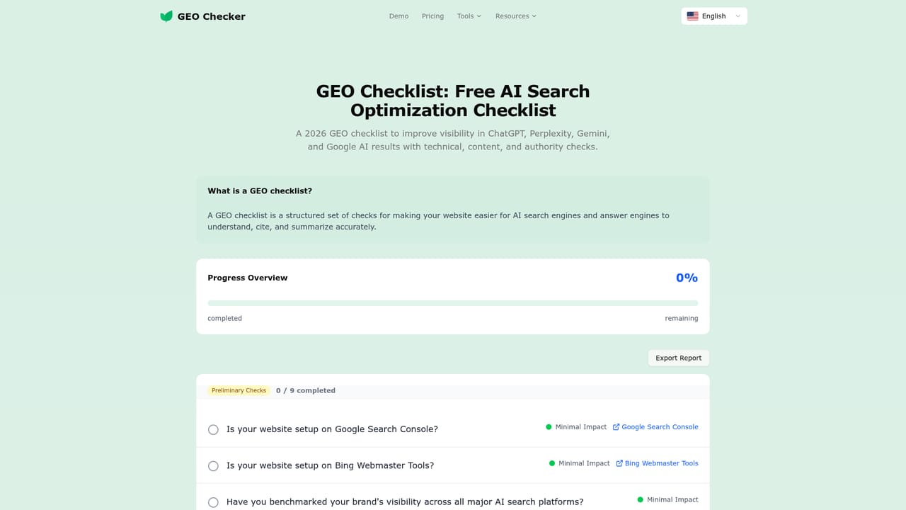 GEO Checker — Inspect cited sources and GEO resources