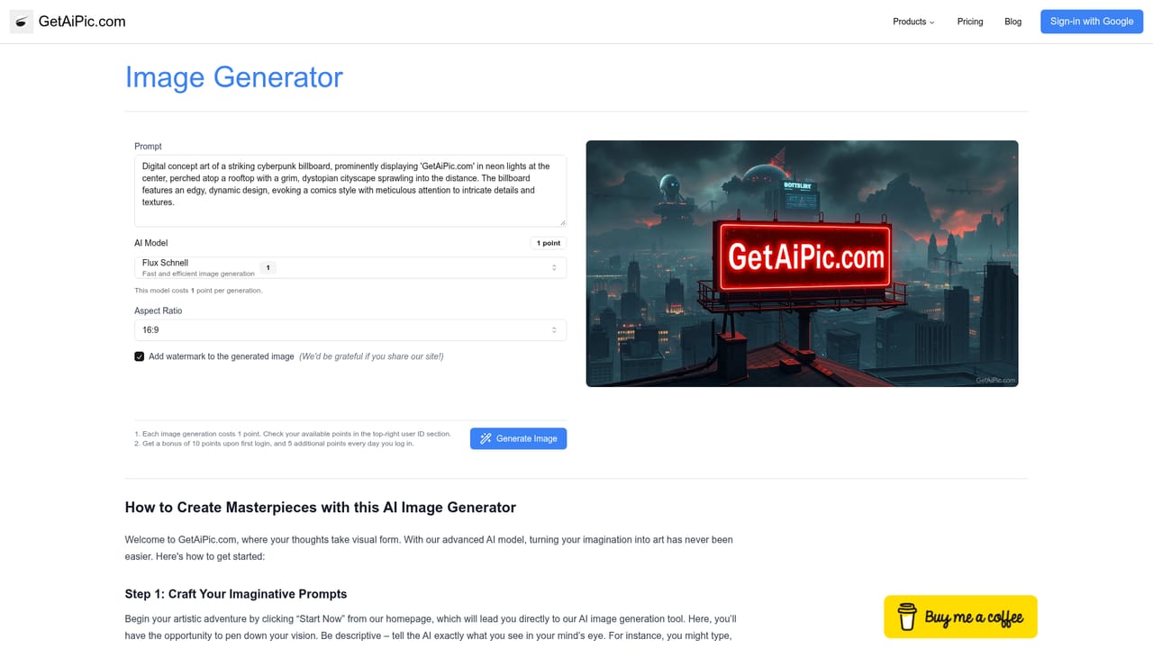 GetAiPic — Open the generator