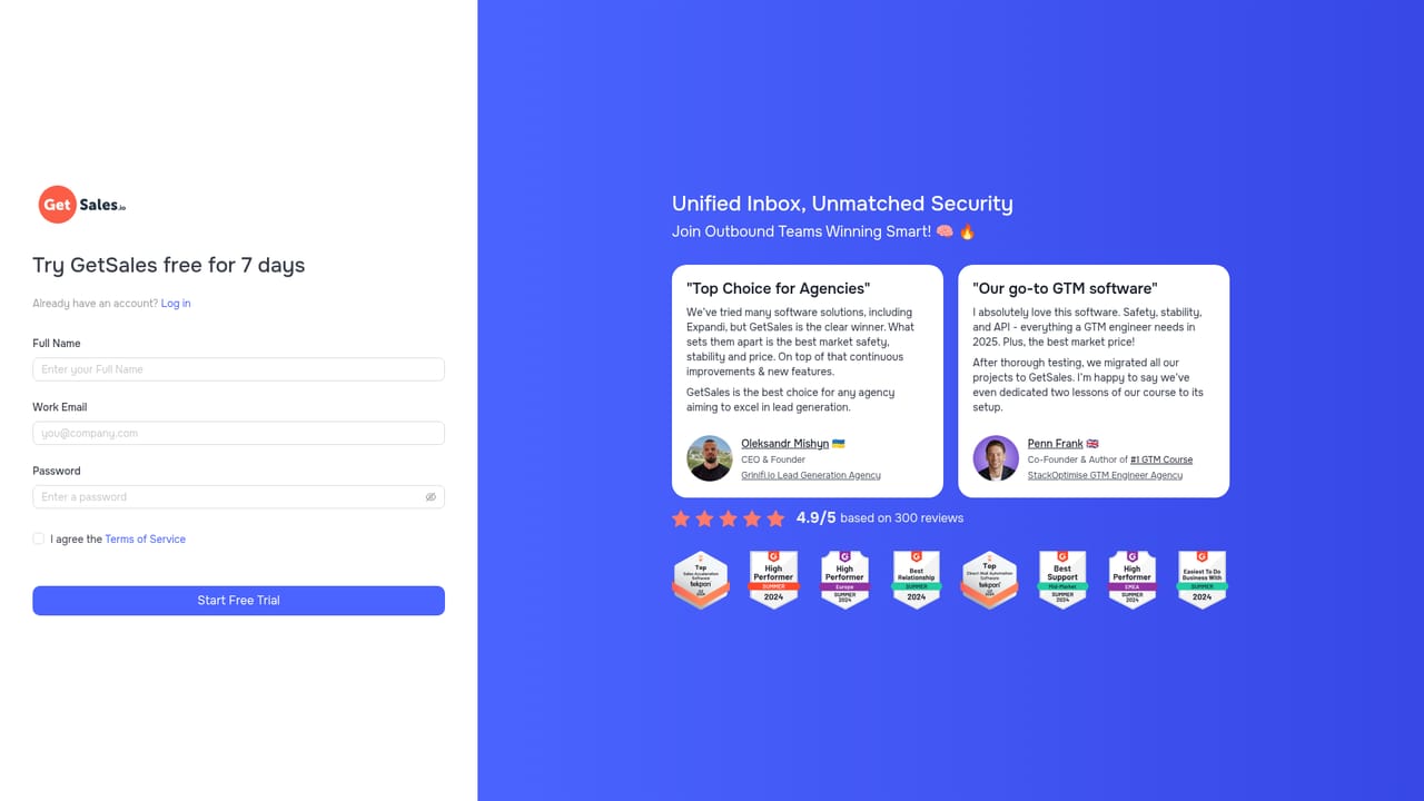 GetSales.io — Start a free trial