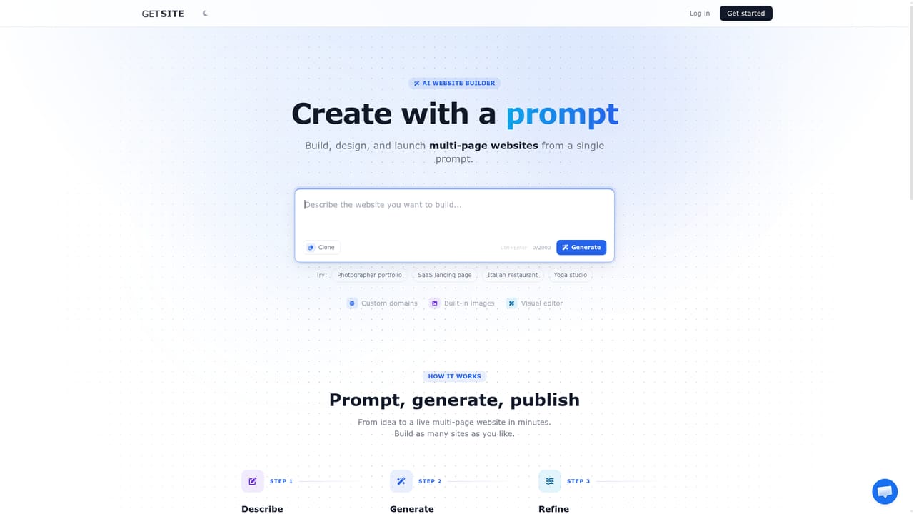 GetSite — Write the brief