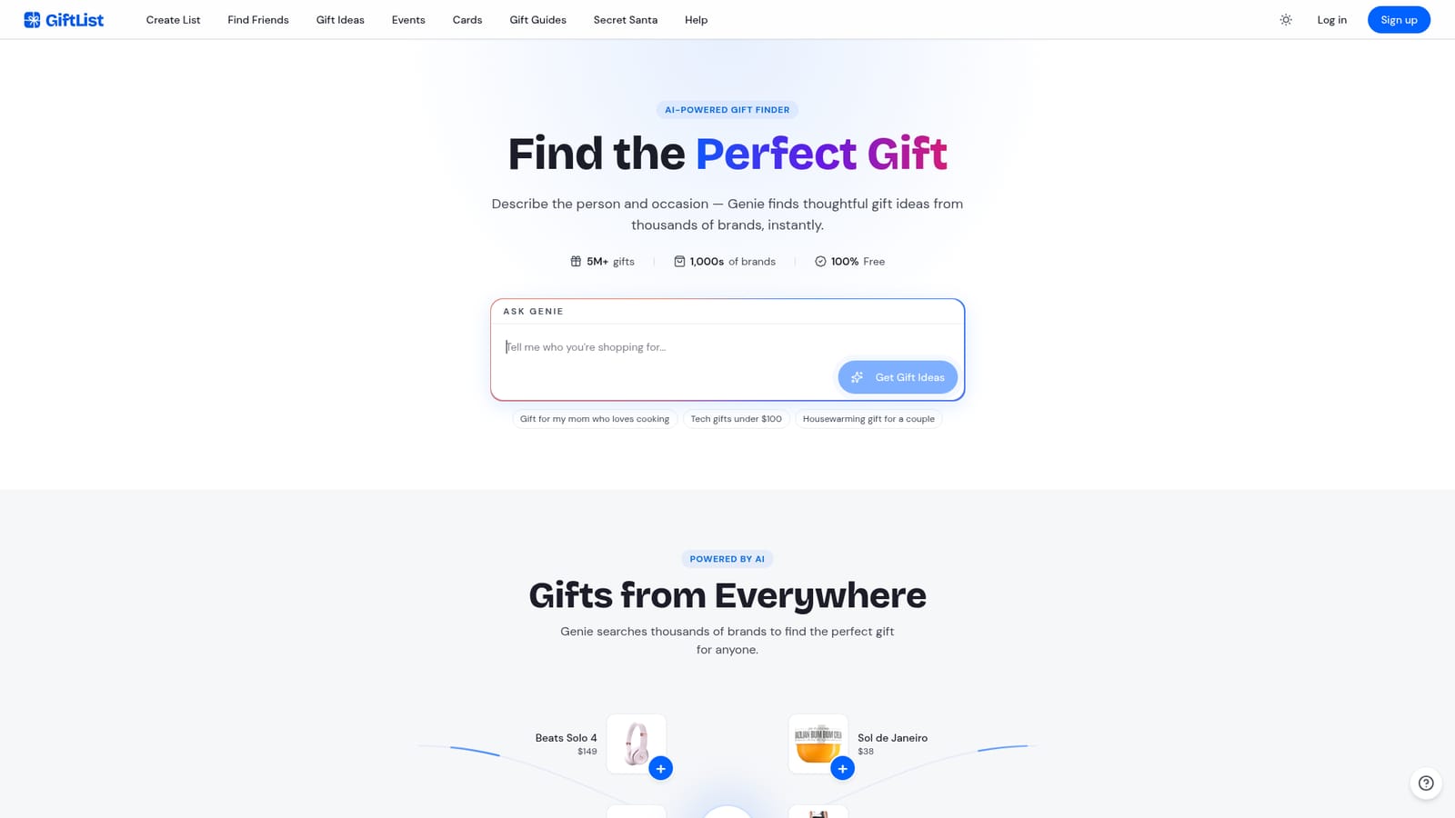 GiftList Genie — Open the Genie chat