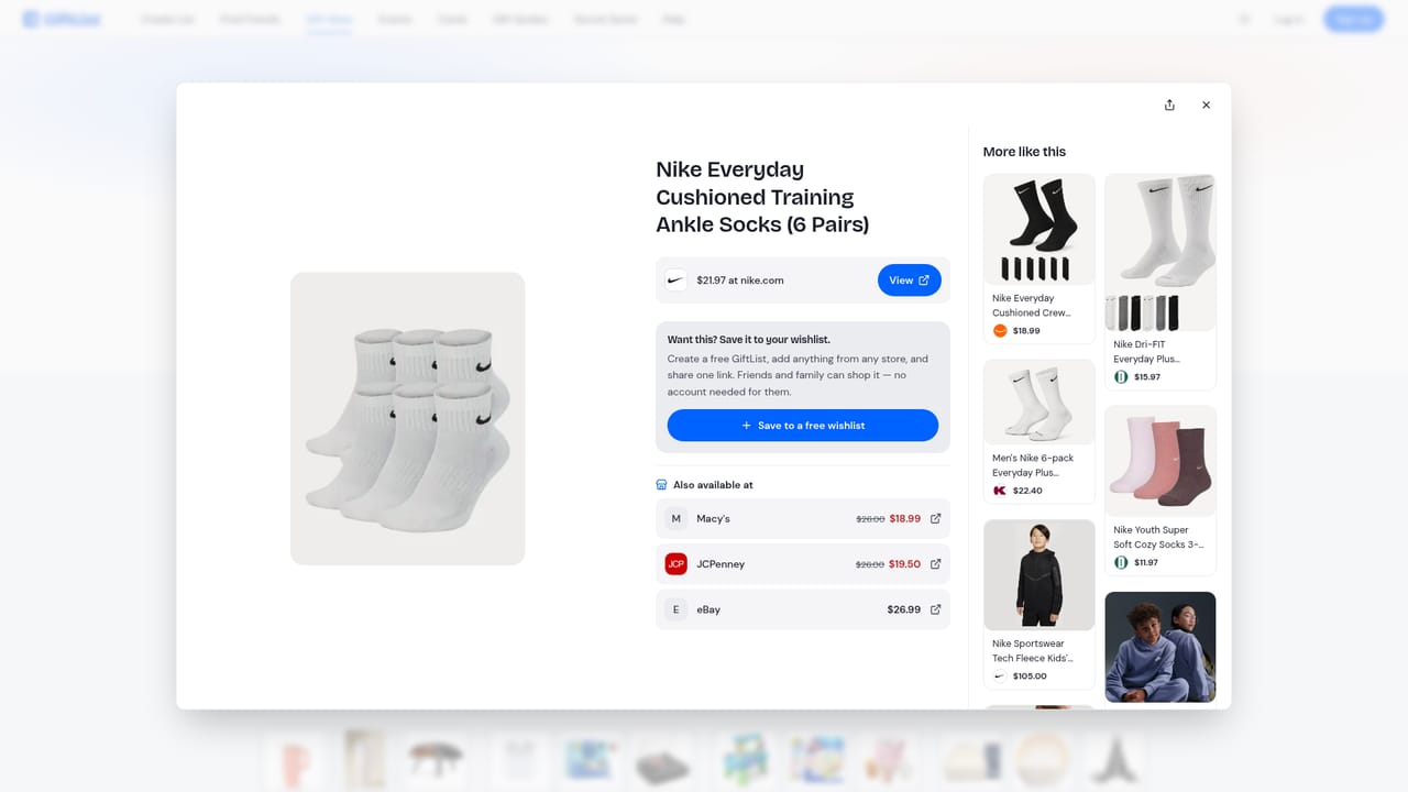GiftList Genie — Save ideas with a free account