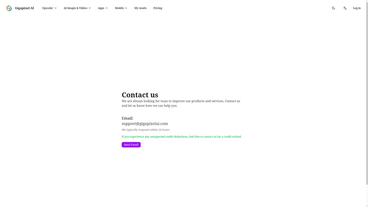 GigapixelAI — Escalate to support if an upload or result fails