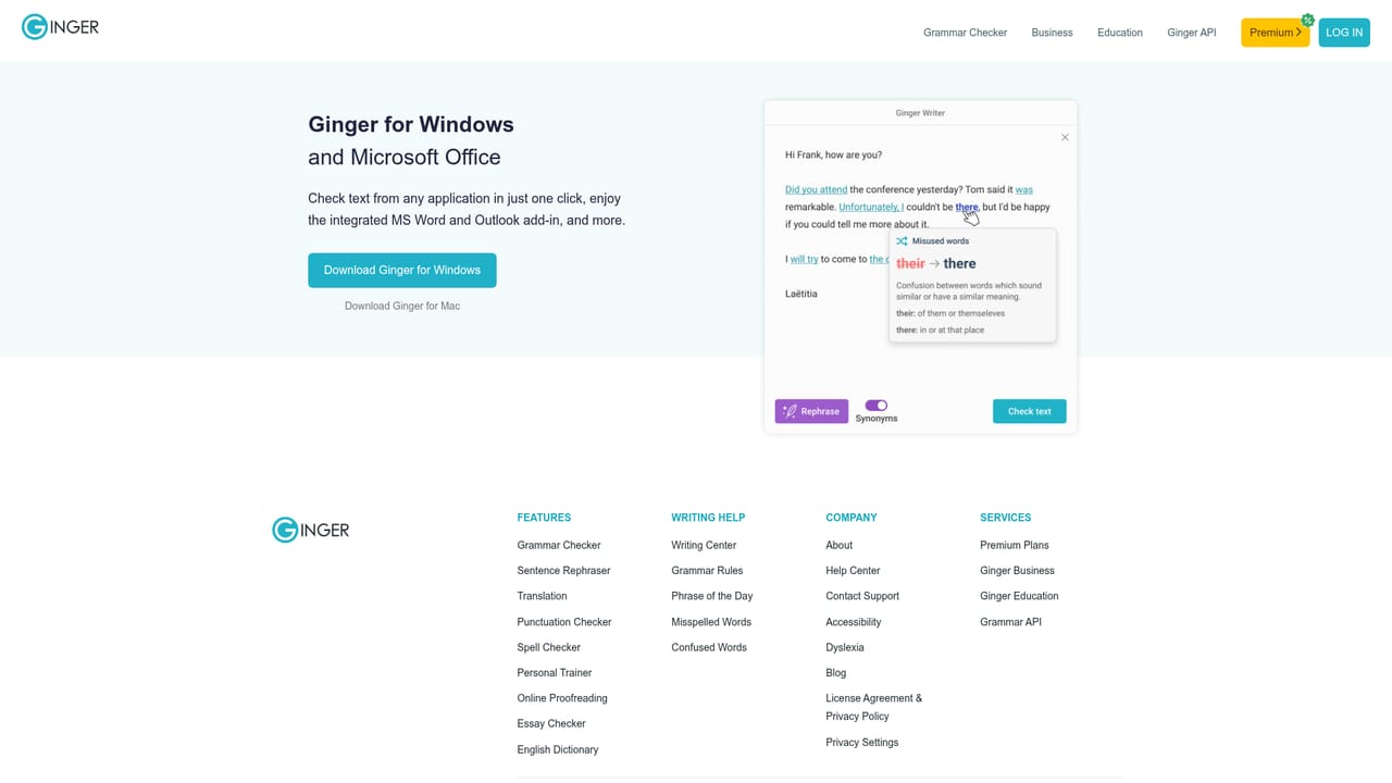Ginger Software — Set up the Windows desktop app and Word add-in