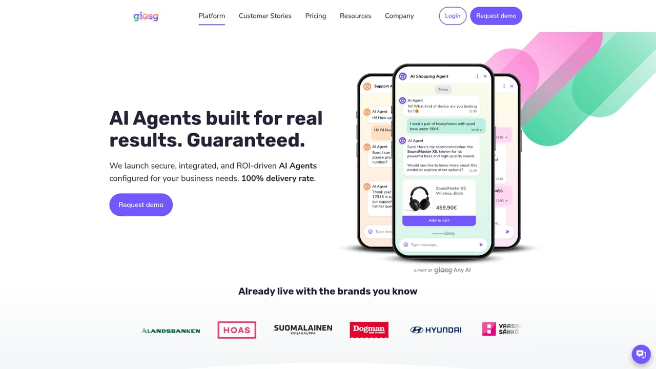 Giosg — Choose and configure your AI agent