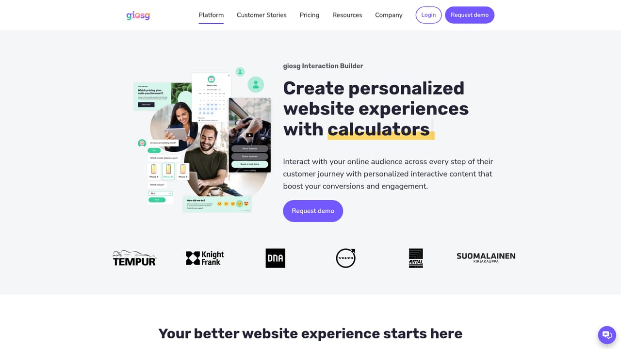 Giosg — Add website personalization