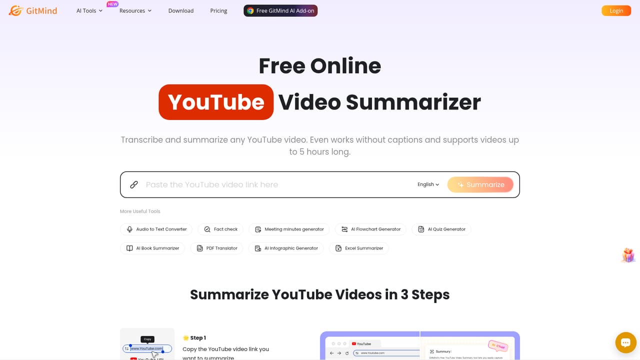 GitMind — Summarise video and audio sources