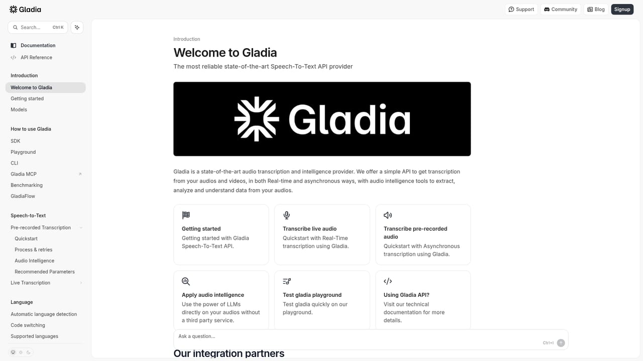 Gladia — Read the API introduction