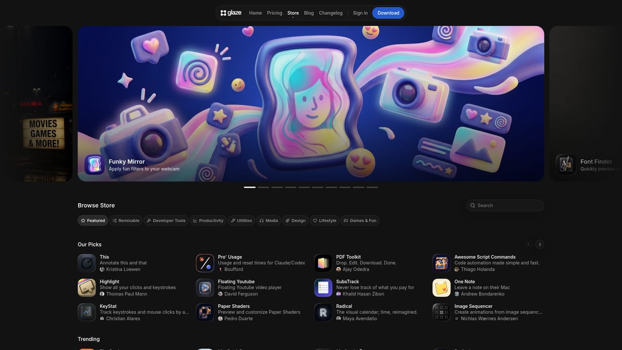 Glaze by Raycast — Publish or share your app