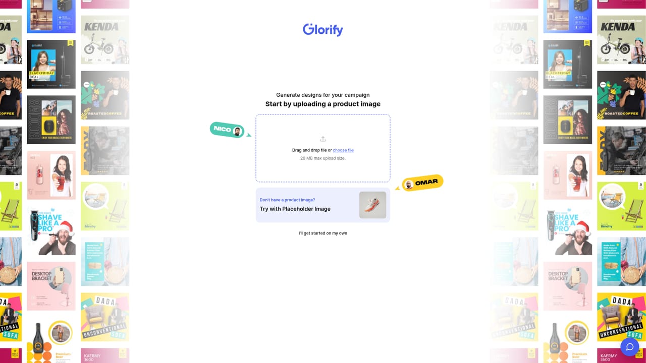 Glorify — Open a template or start from a blank canvas