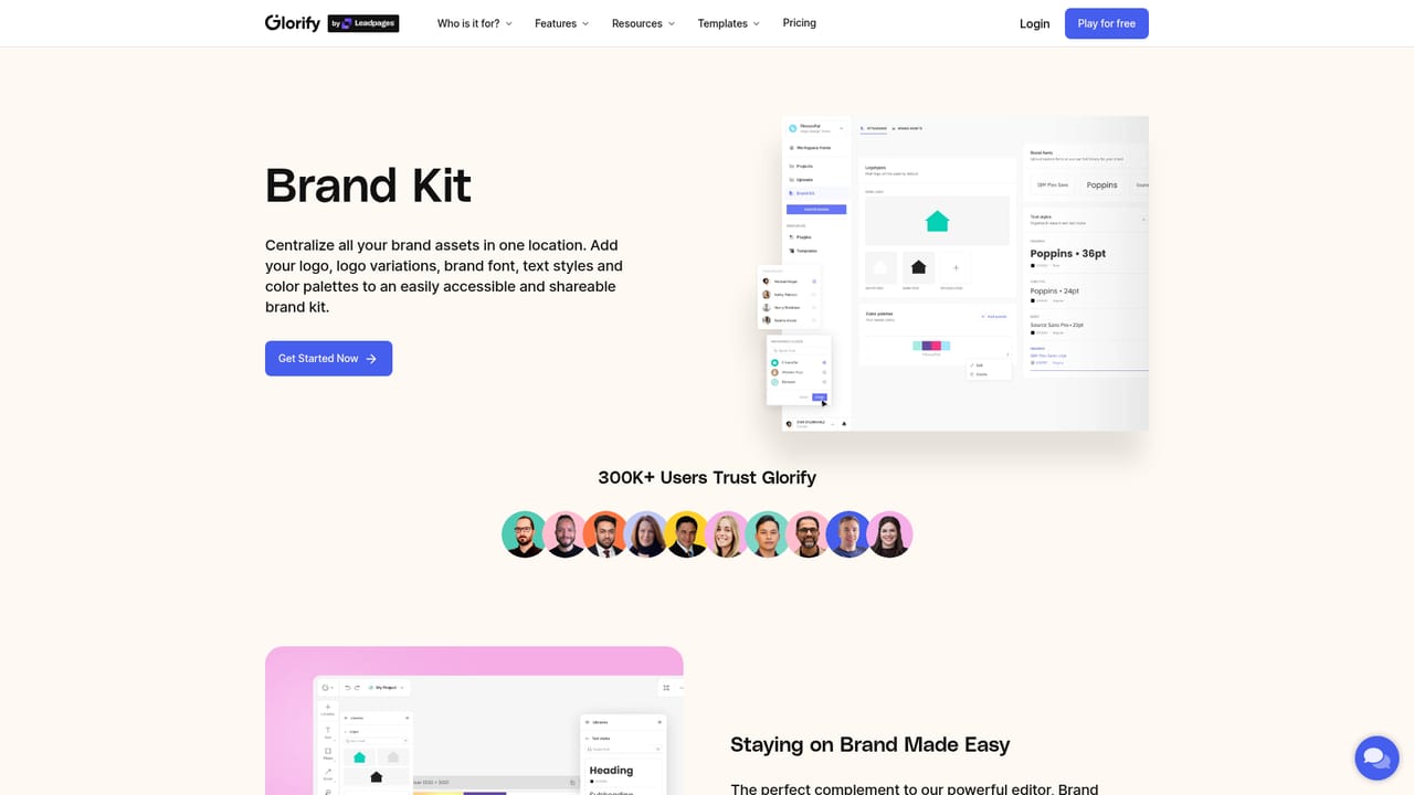 Glorify — Set up your brand elements
