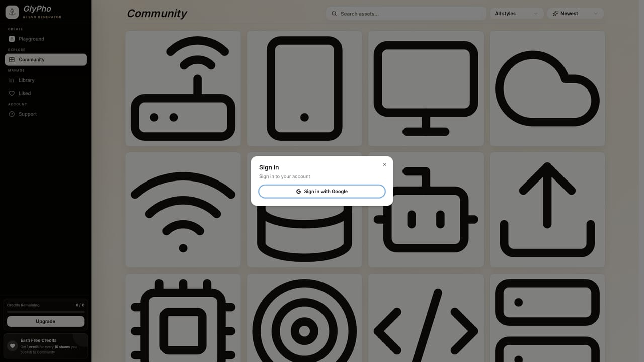 GlyPho — Share or download the SVGs