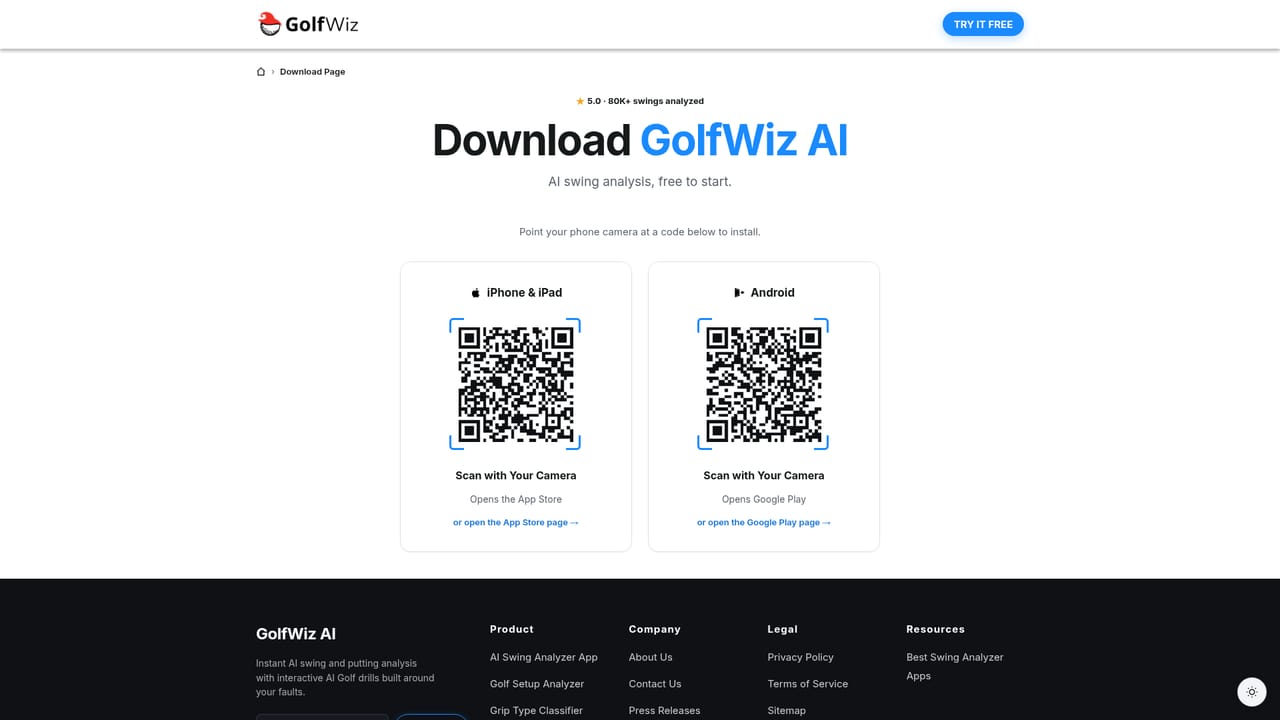 GolfWiz AI — Start the free trial and install the app