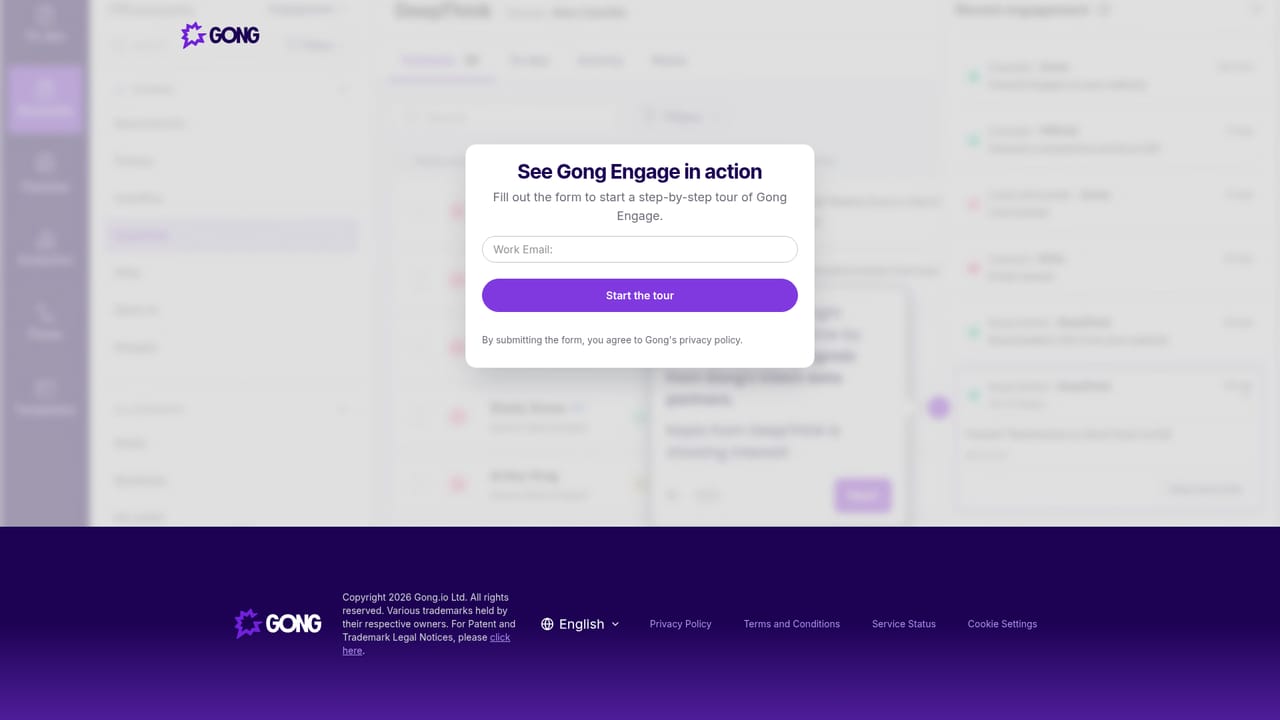 Gong Engage — Explore the product tour