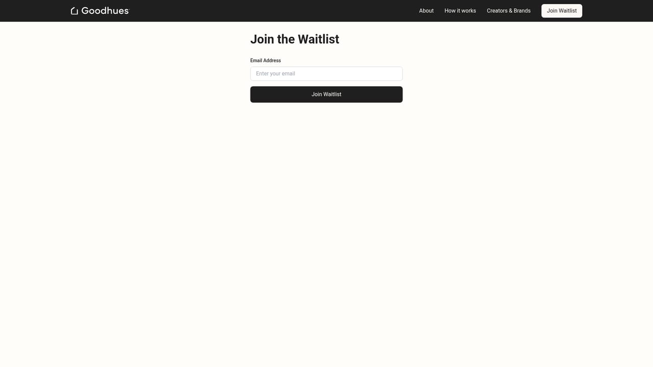 Goodhues — Join the waitlist