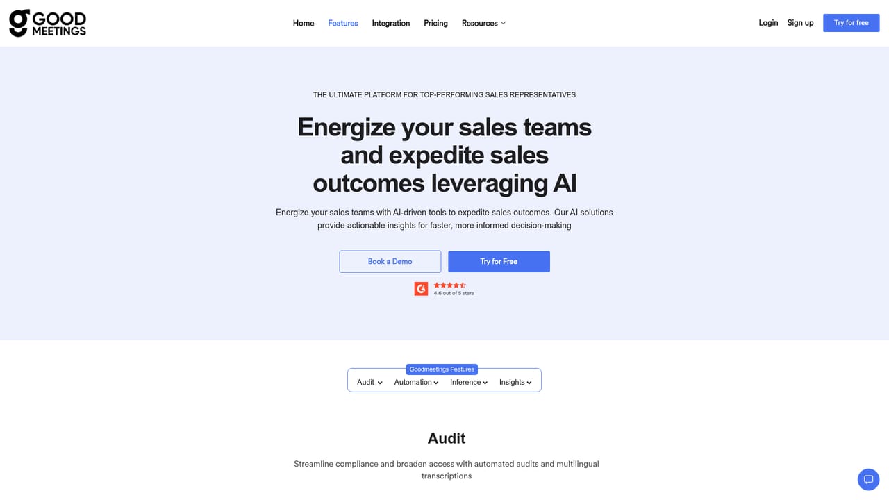 Goodmeetings — Review the feature set and plan rollout