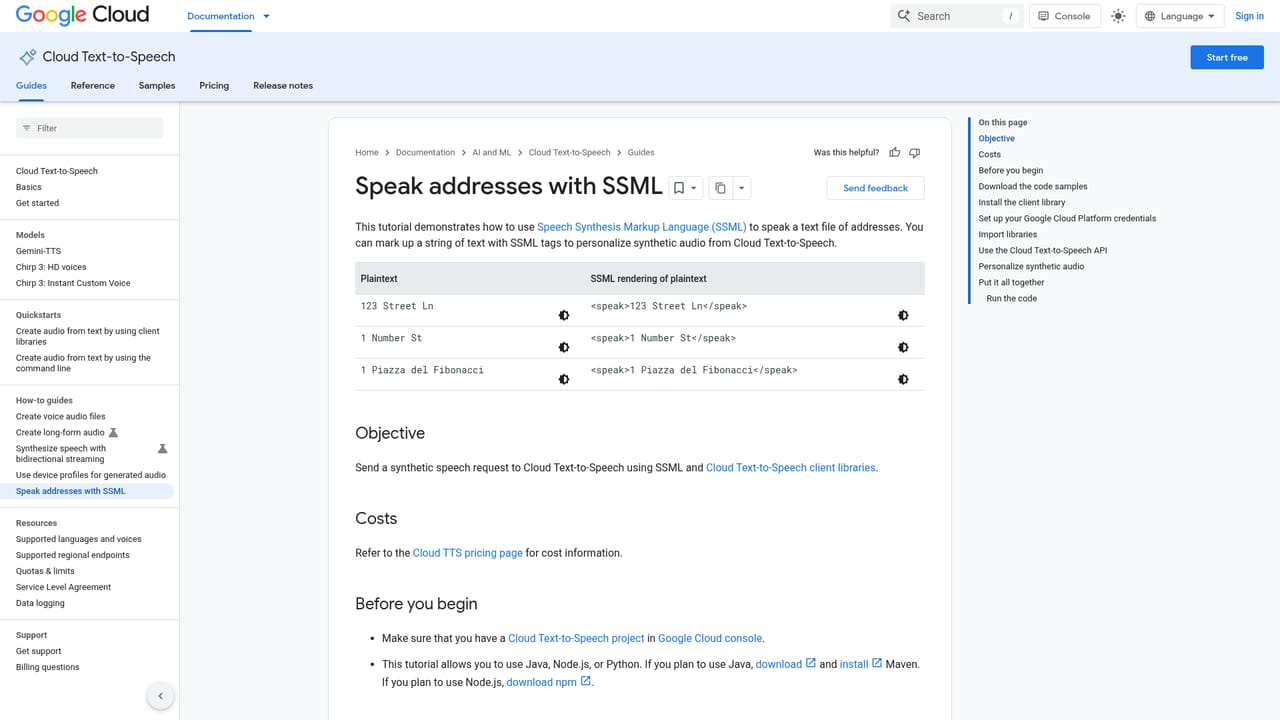 Google text to speech — Add control with SSML or prompts