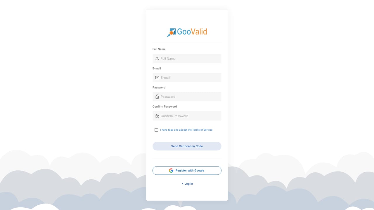 Goovalid — Create your account