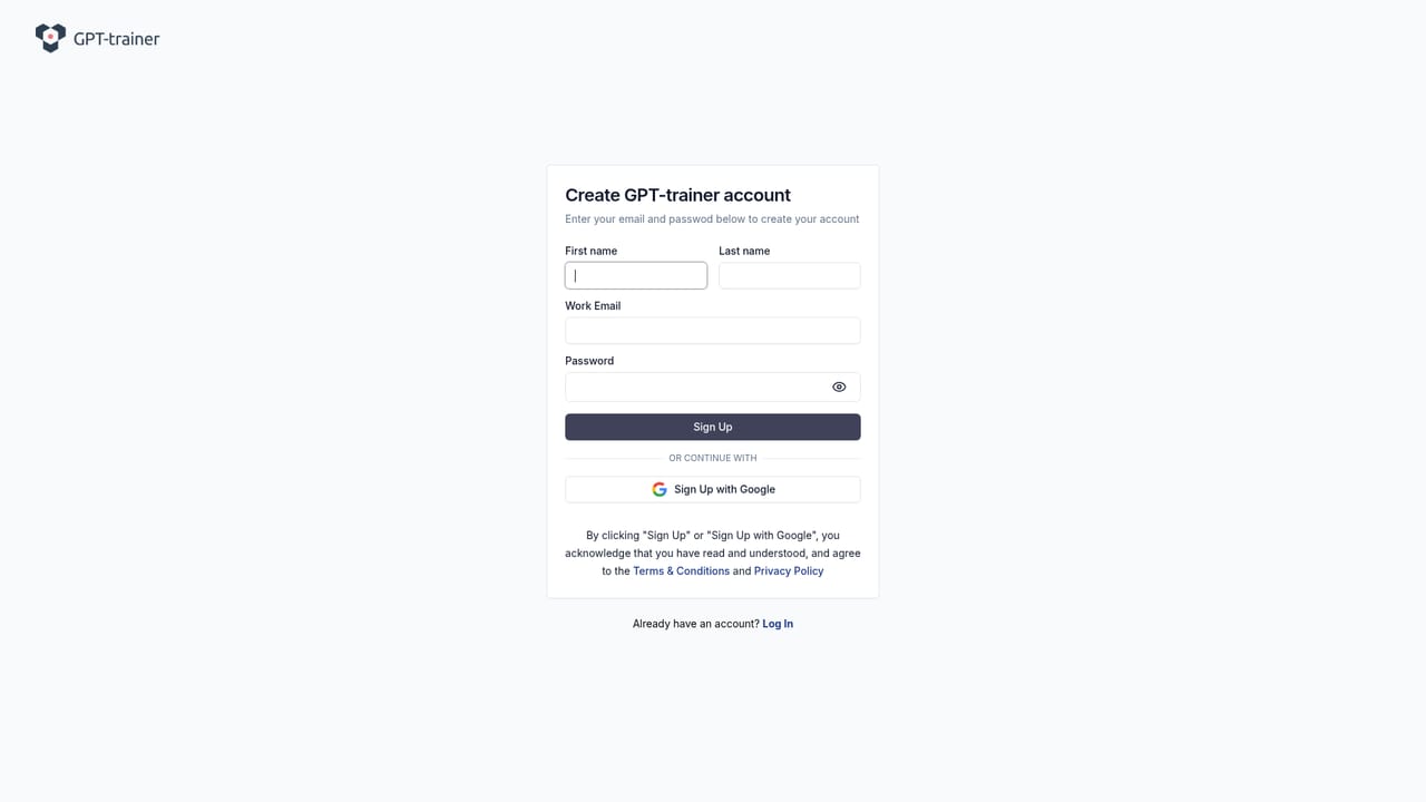GPT Trainer — Create your account