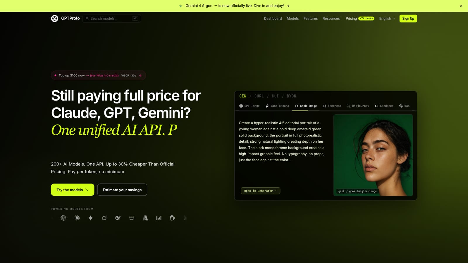 GPTProto — Pick a model and compare prices