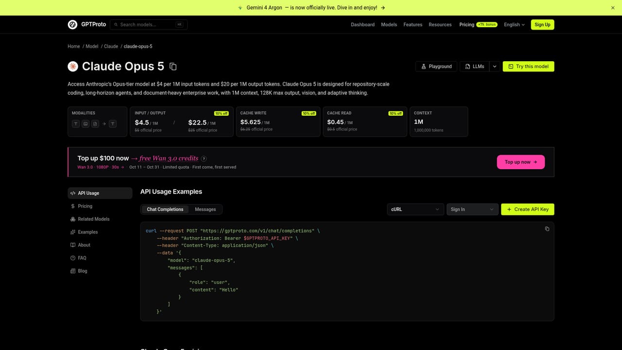 GPTProto — Open a model page