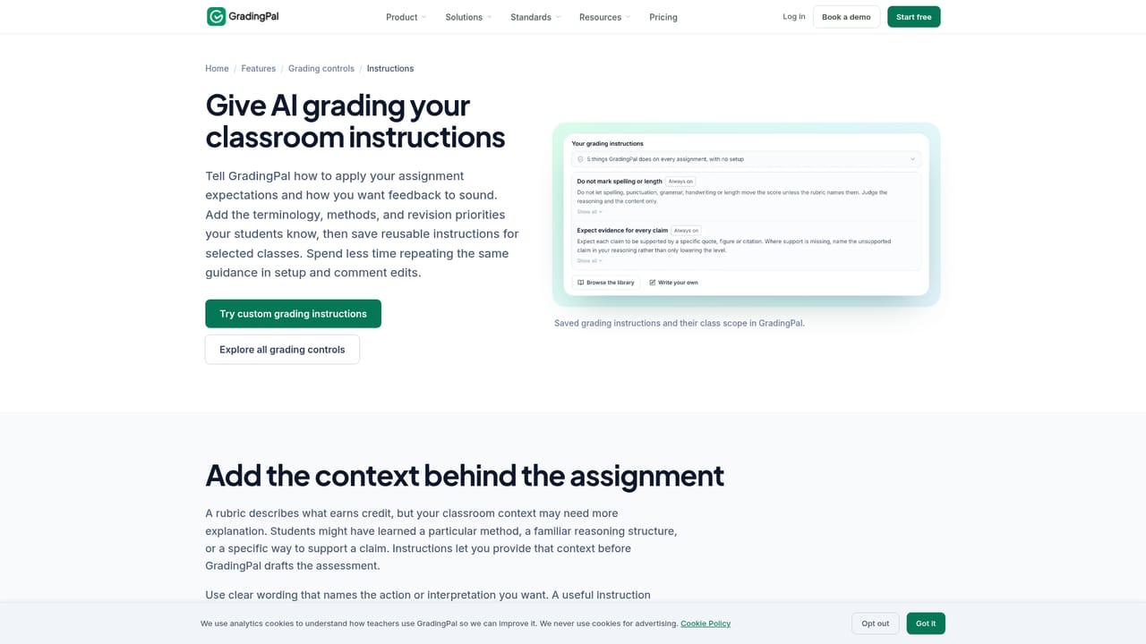 GradingPal — Configure grading and feedback controls