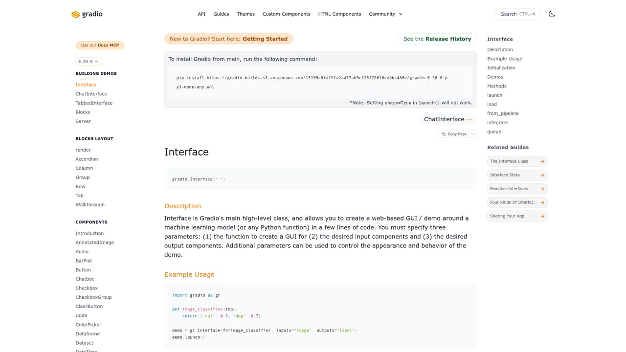Gradio — Choose components for your data types