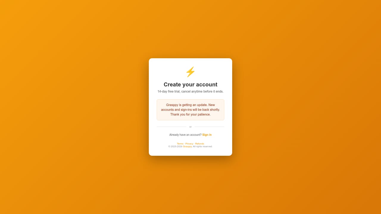 Grasppy Context Workspace — Start the trial and open your workspace