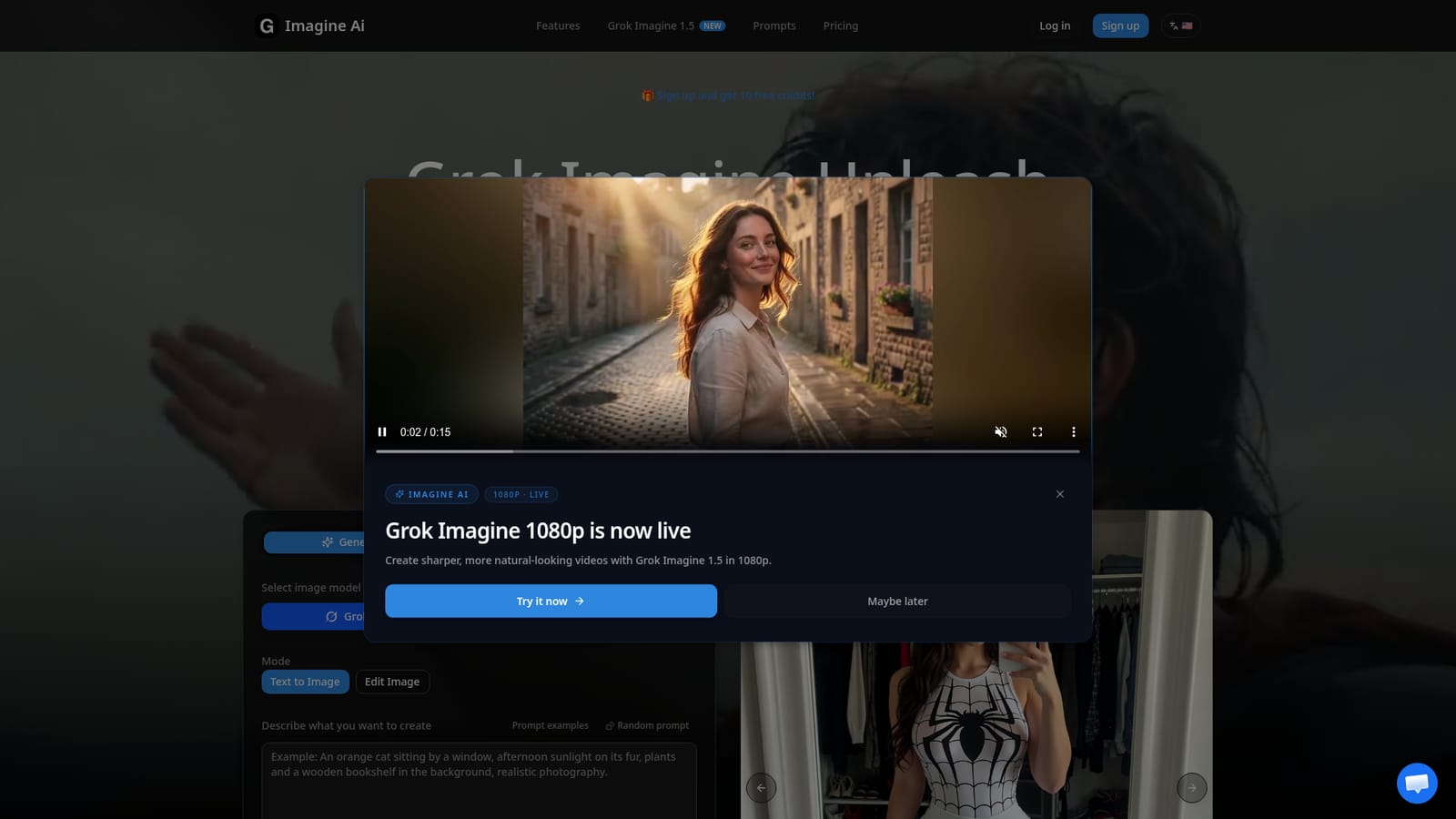 Grok Imagine 3rd party — Sign up and claim free credits