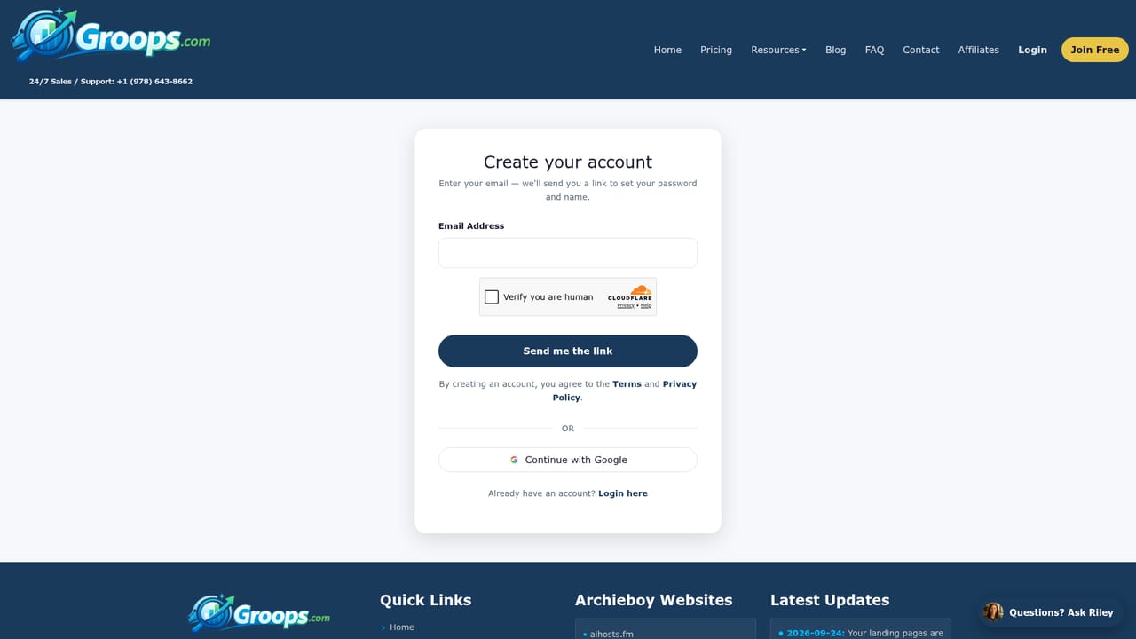 Groops.com — Preview the page angles for your offer