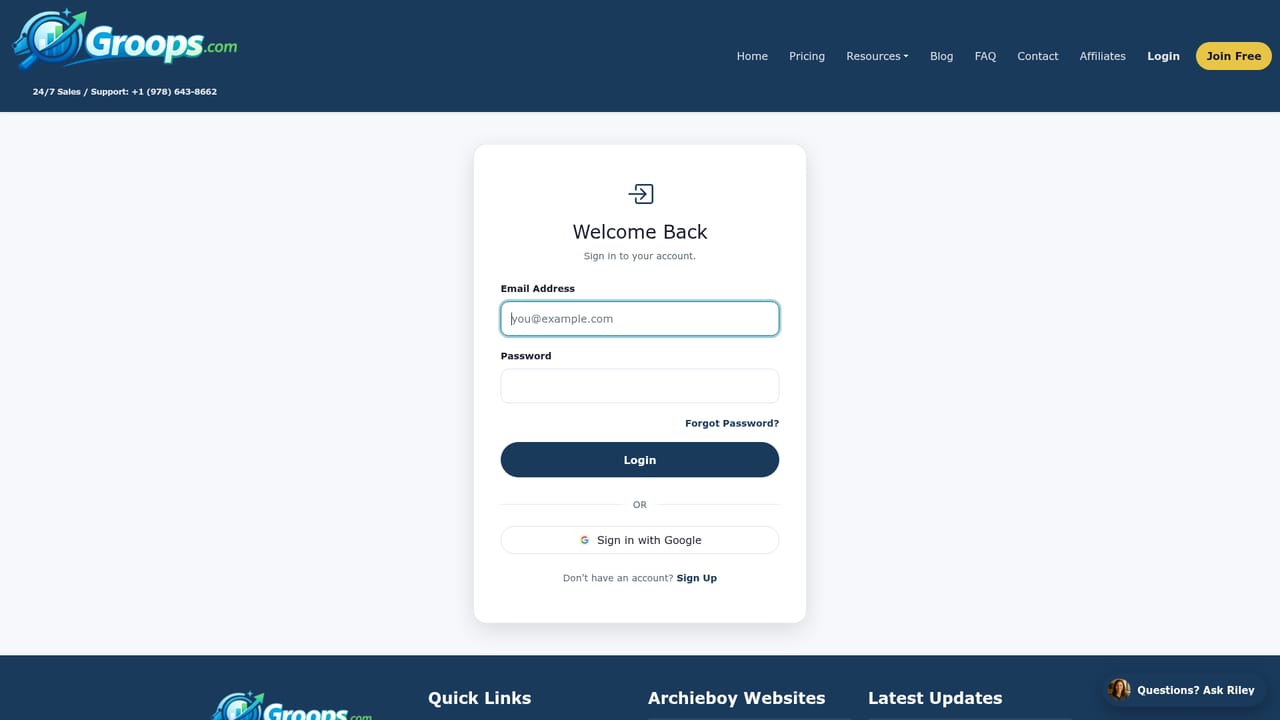 Groops.com — Start a groop and describe the offer