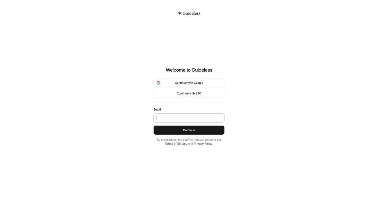 Guideless — Create a Guideless account