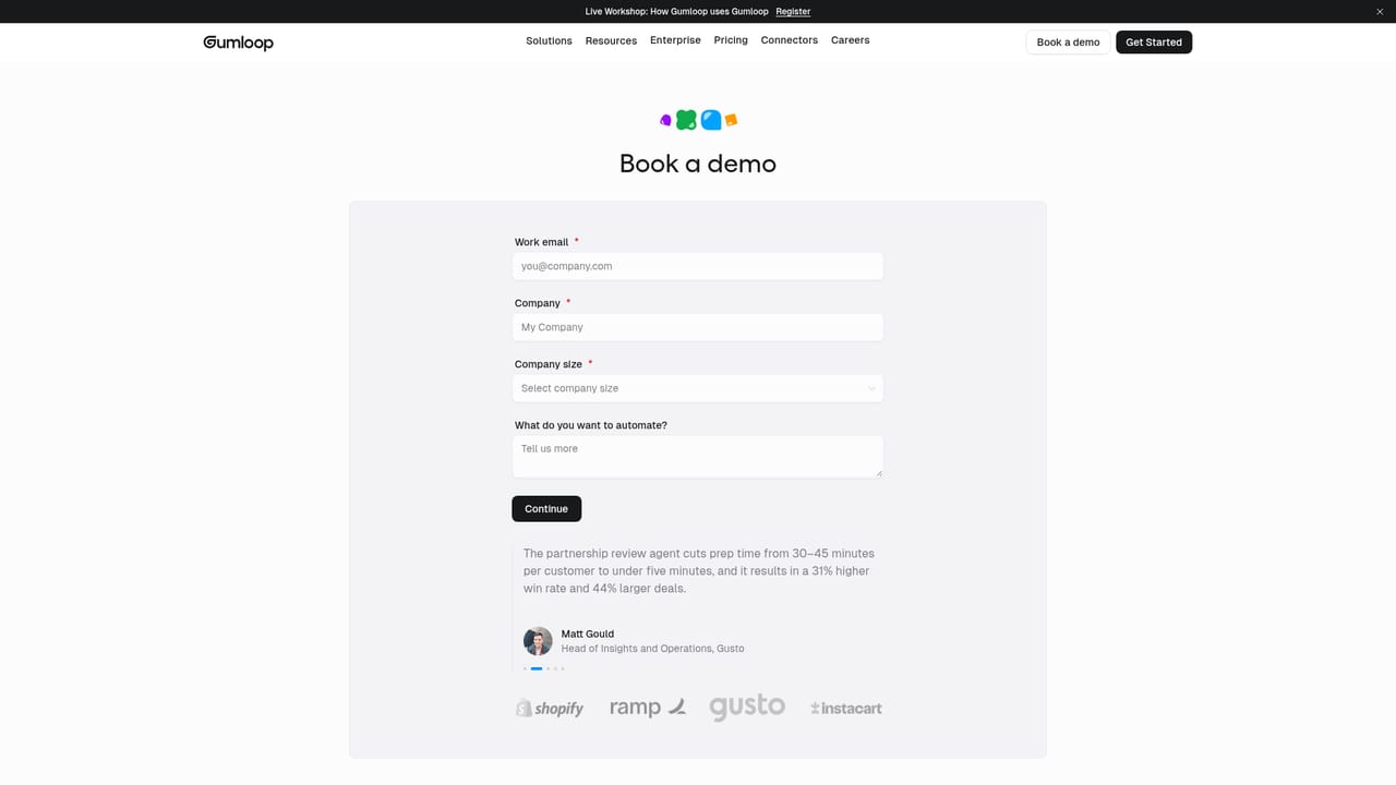 Gumloop — Book a demo or start onboarding