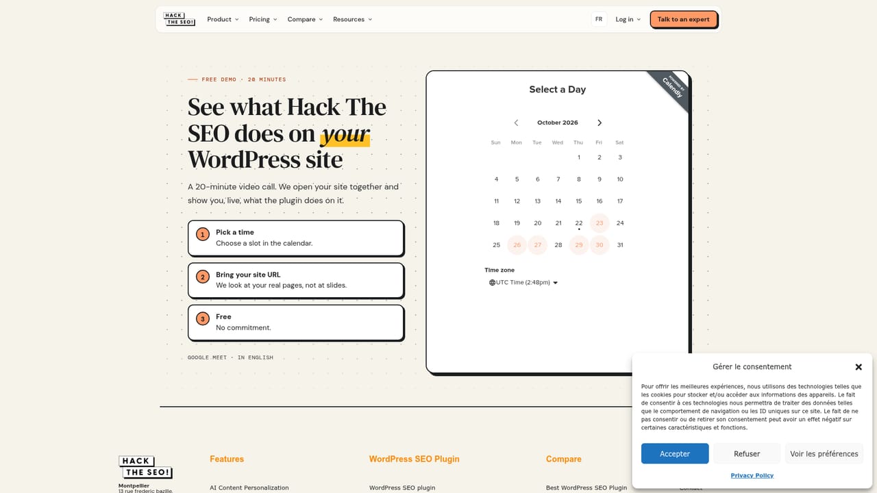 Hack the SEO — Book the free site walkthrough