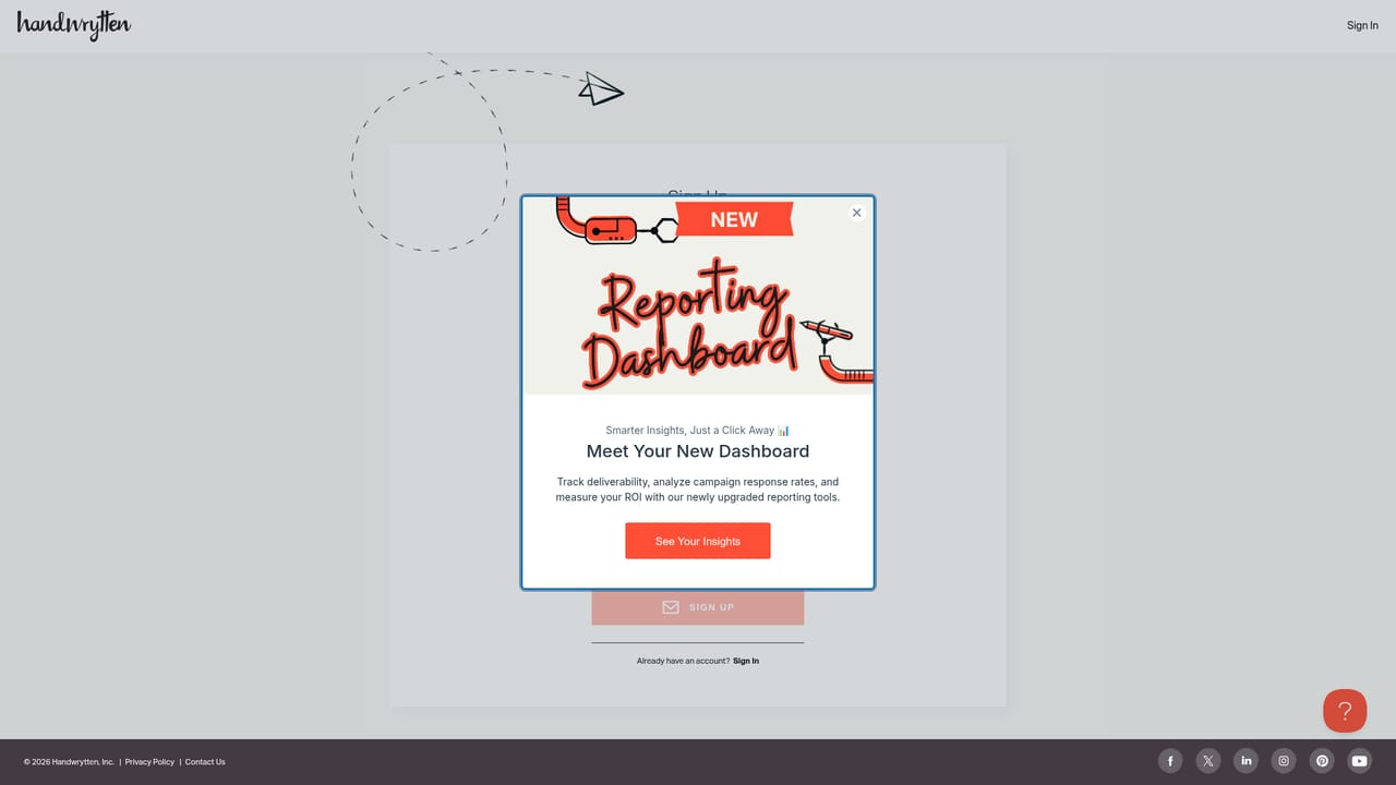 Handwrytten — Create an account