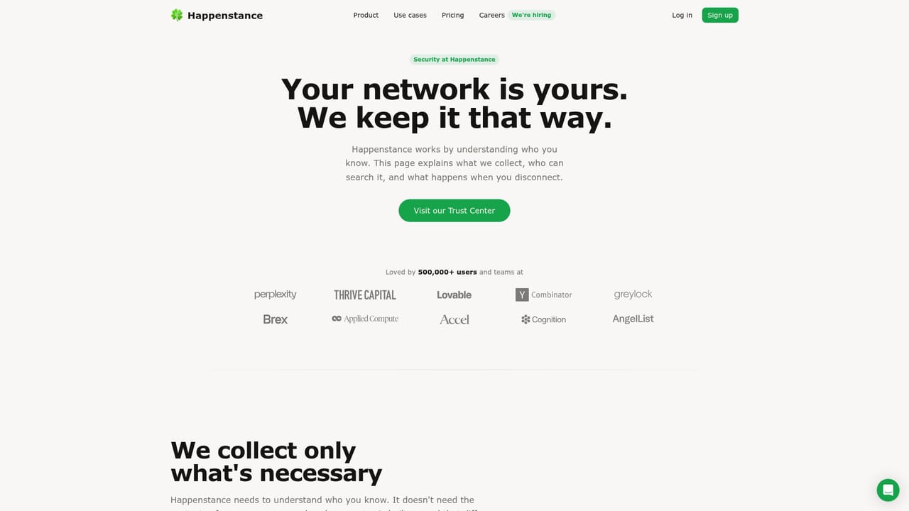 Happenstance — Review and tighten privacy settings