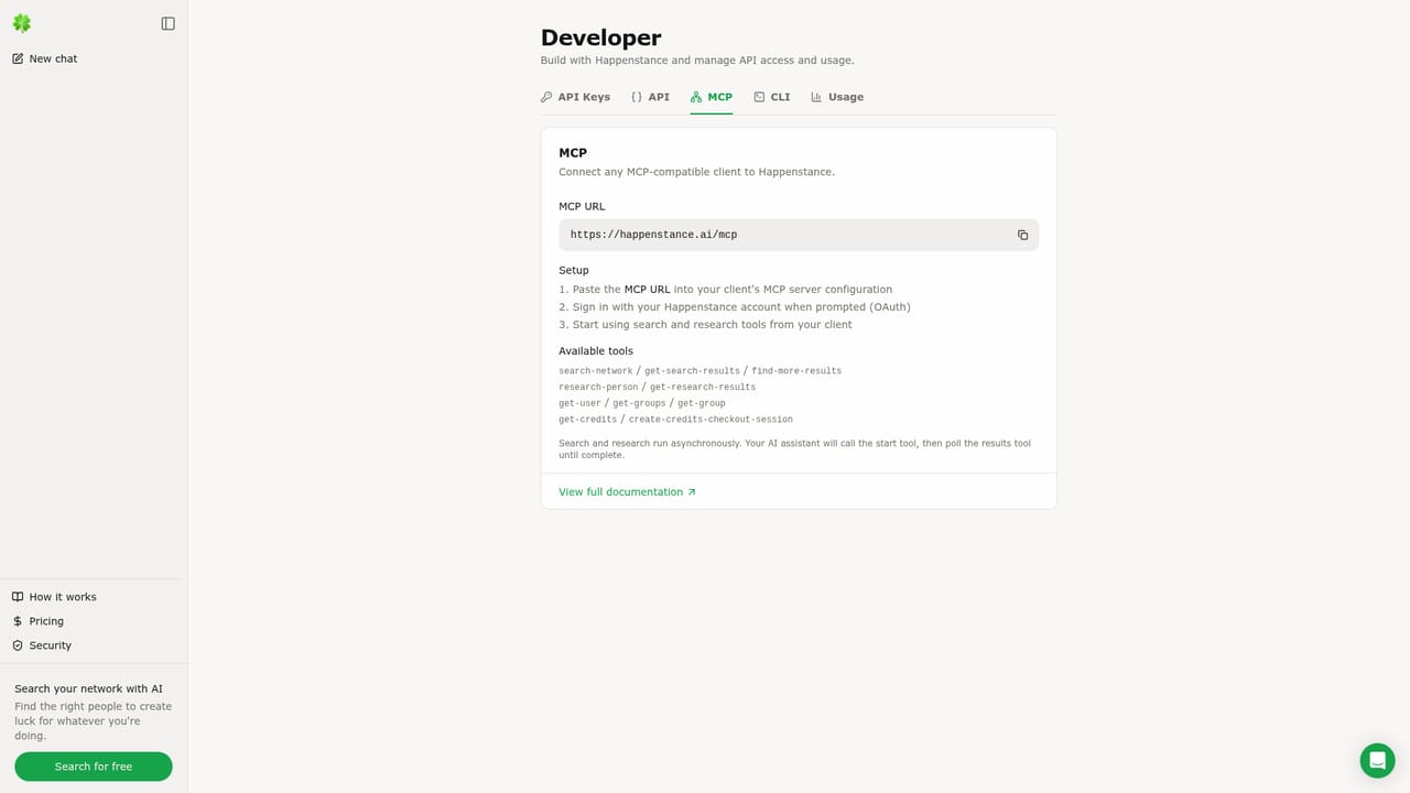 Happenstance — Plug the same search into ChatGPT or Claude
