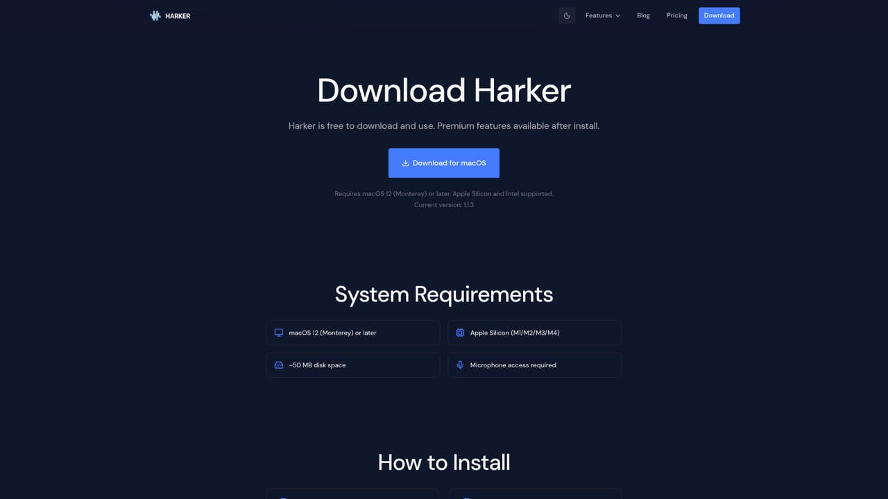Harker — Download and install the Mac app