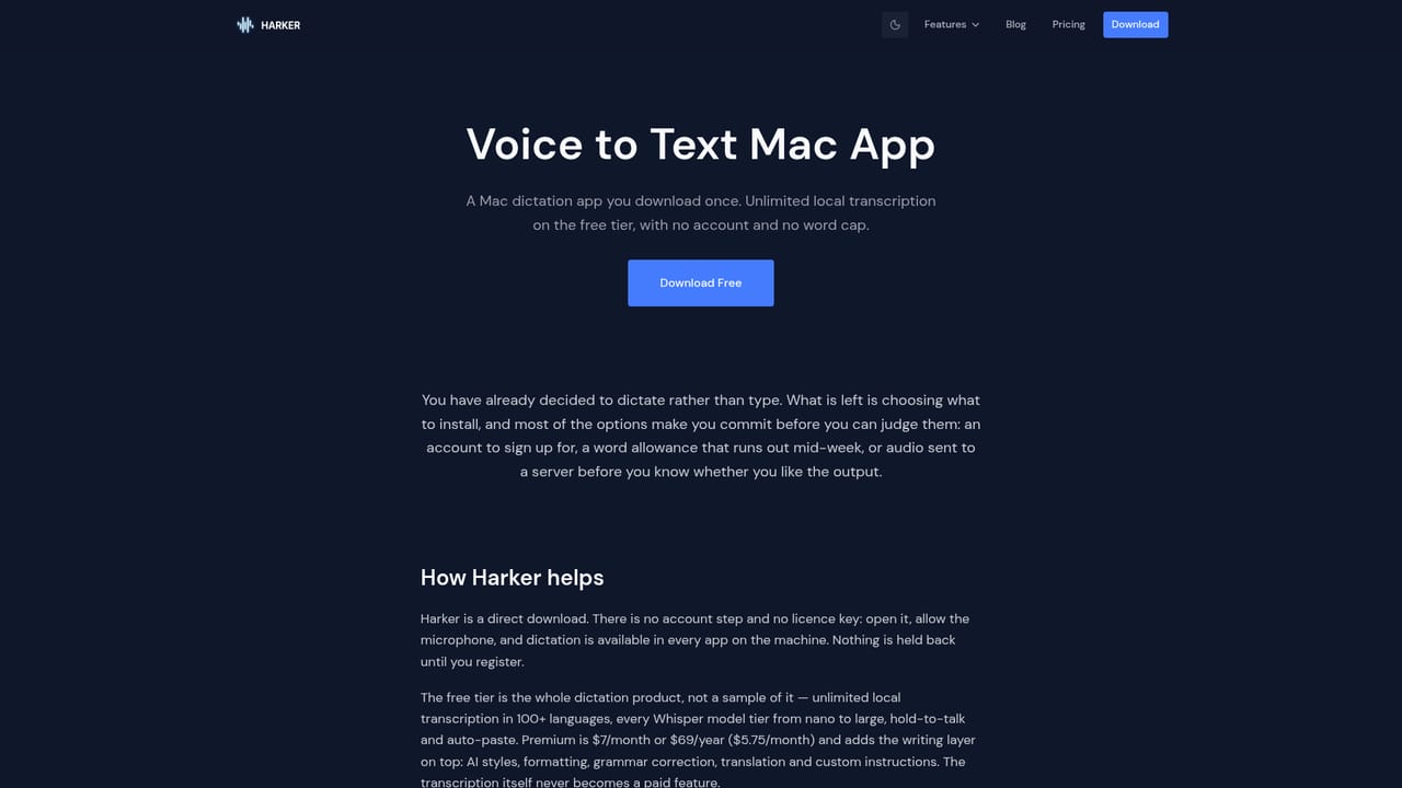 Harker — Learn the global shortcut