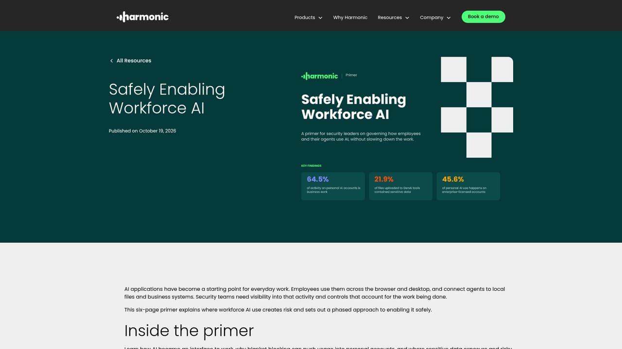 Harmonic Security — Read the workforce AI primer