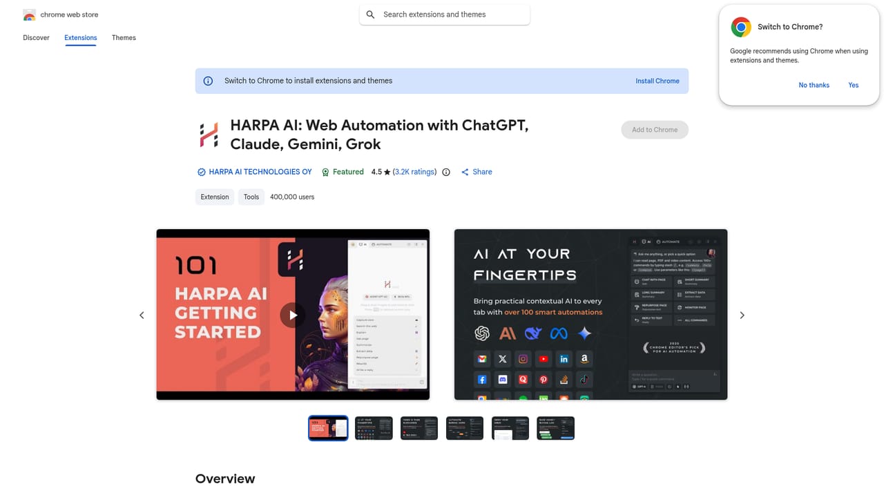 Harpa — Install the extension
