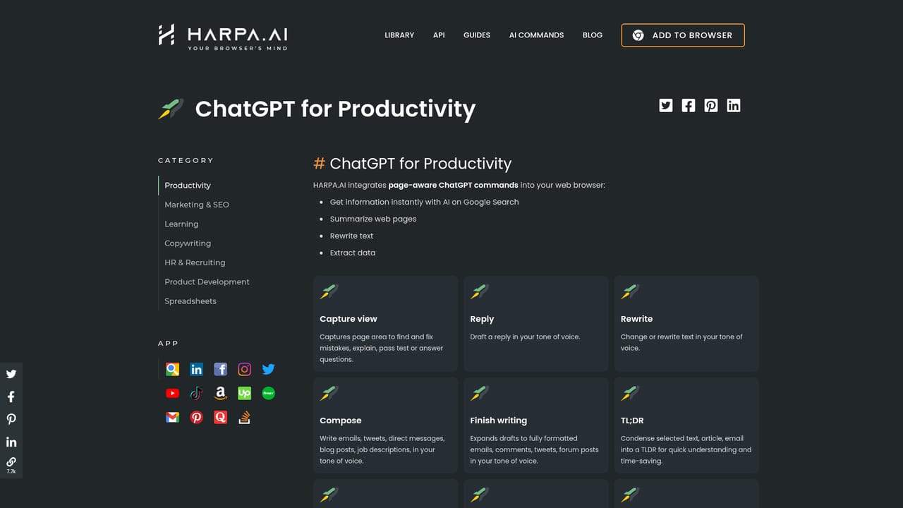 Harpa — Summarize something long