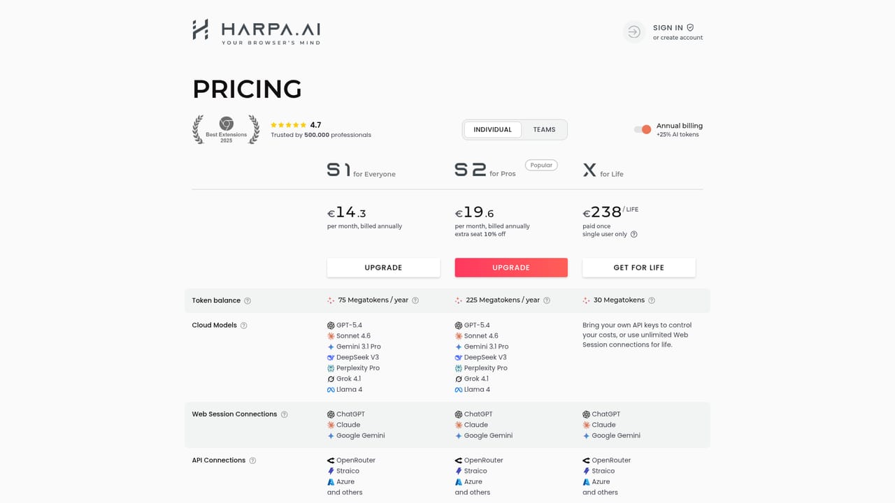 Harpa — Choose a plan