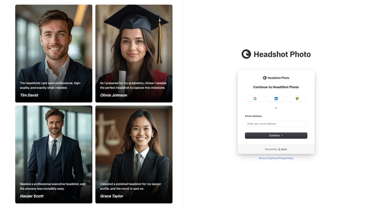 Headshot Photo — Create an account