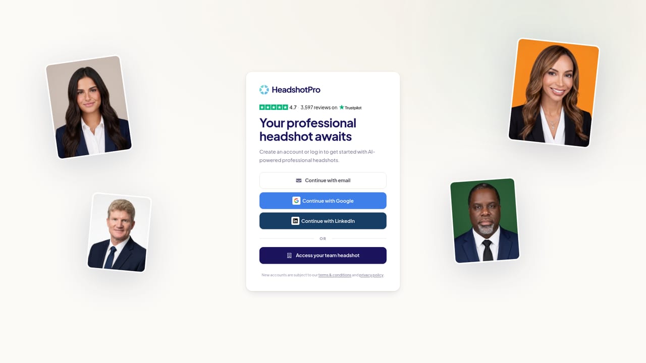 Headshotpro — Upload a few selfies