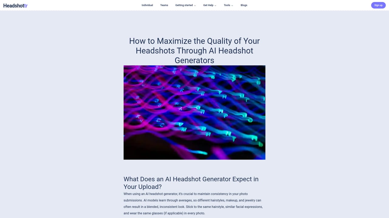 Headshottr — Read the photo selection guidance