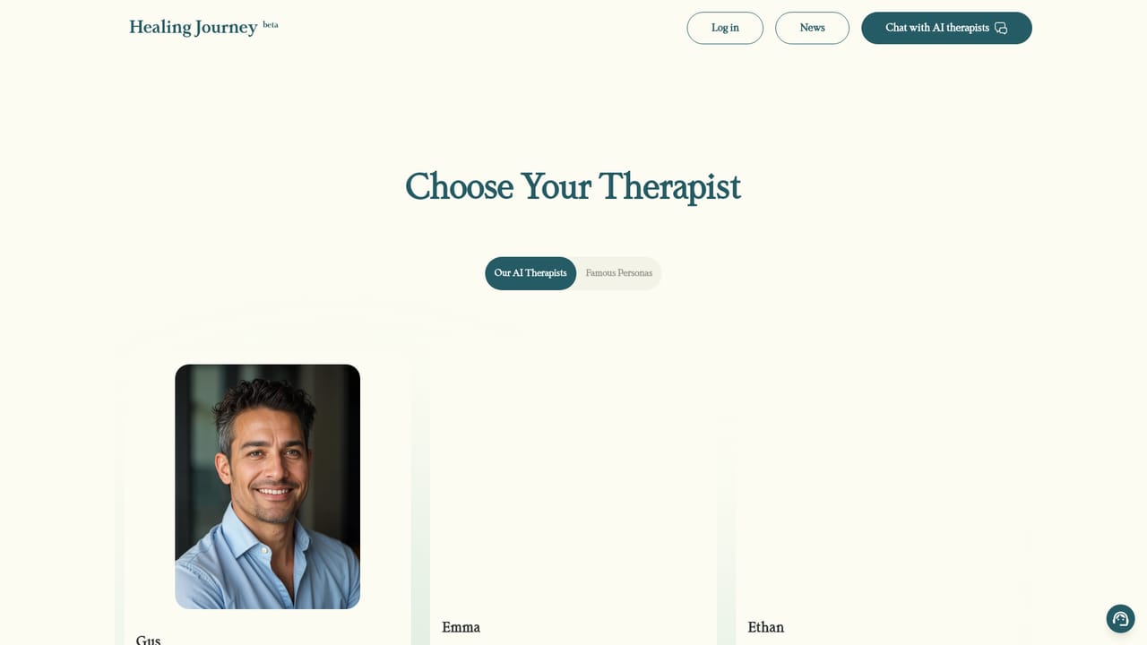 Healing Journey — Open the chat interface