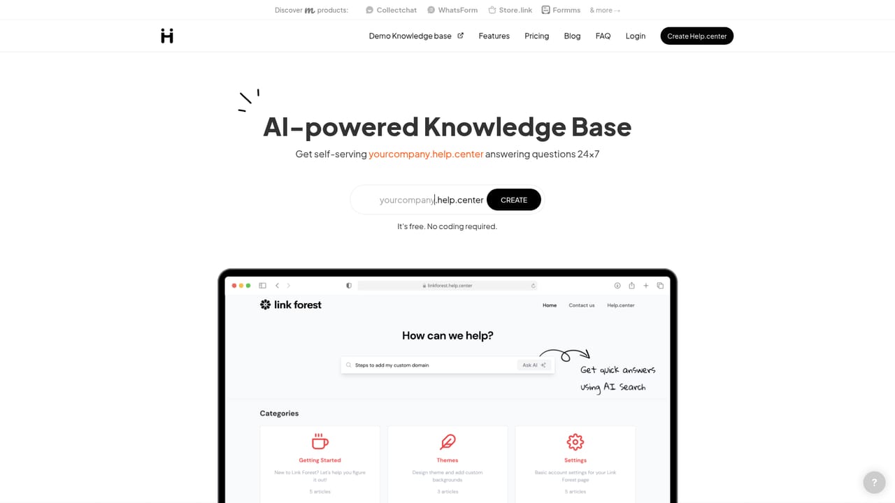 Help Center — Train the AI on your content