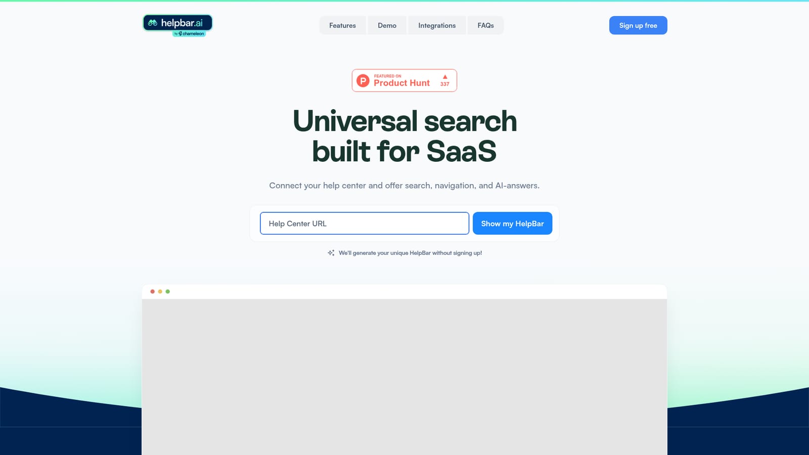 Helpbar — Sign up for a free account