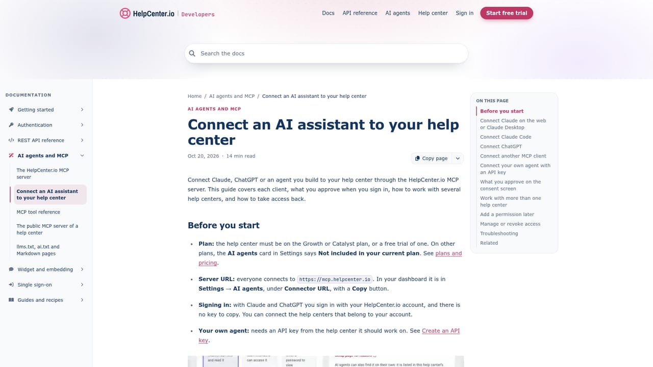 Helpcenter — Share the customer server address